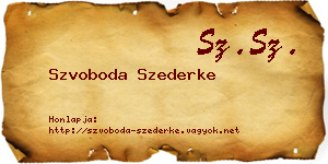 Szvoboda Szederke névjegykártya